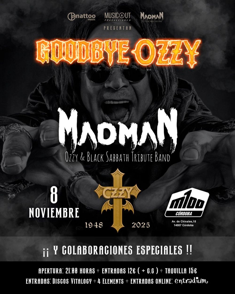 Noviembre-8 / Sala M100 / Madman (Tributo Ozzy Osbourne & Black Sabbath)