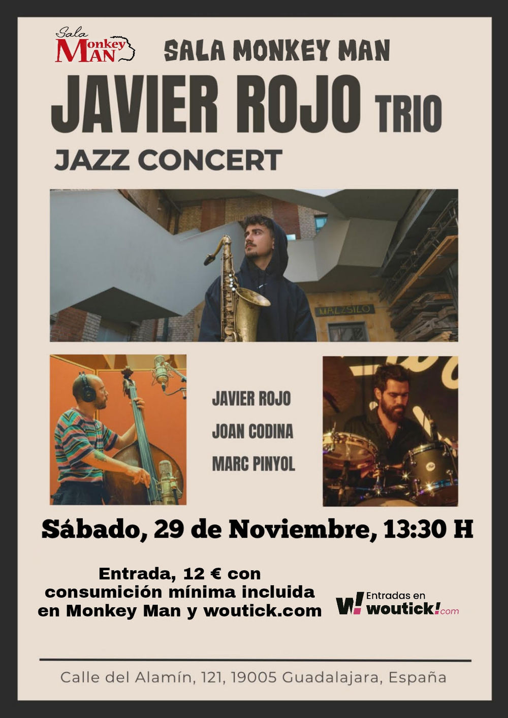 Noviembre-29 / Sala Monkey Man / Javier Rojo Trio / Guadalajara 2025