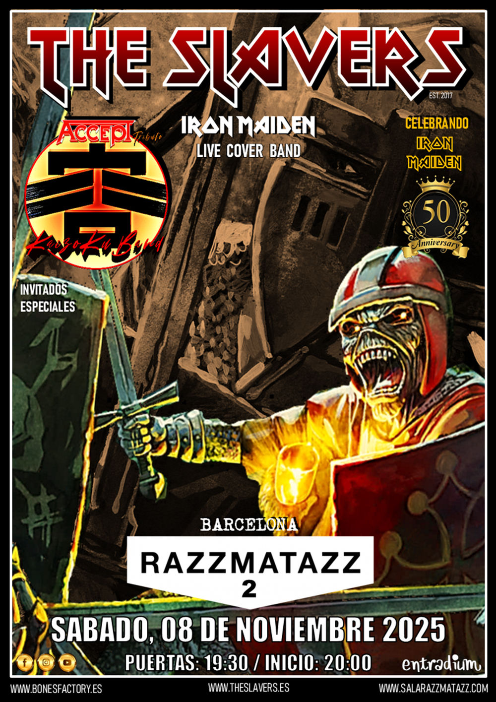 Noviembre-8 / Razzmatazz / The Slavers (Iron Maiden Tribute)