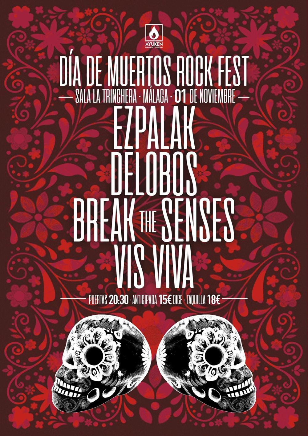 Noviembre-1 / Sala Trinchera / Ezpalak + Delobos + Break the Senses + Vis Viva / Malaga 2025