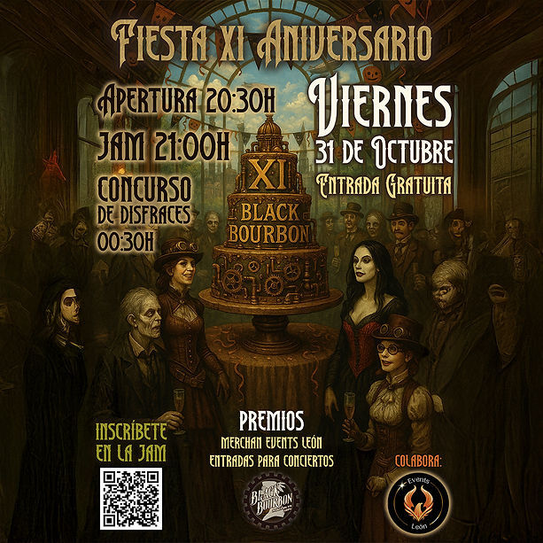 Octubre-31 / Black Bourbon / Fiesta XI Aniversario y Halloween