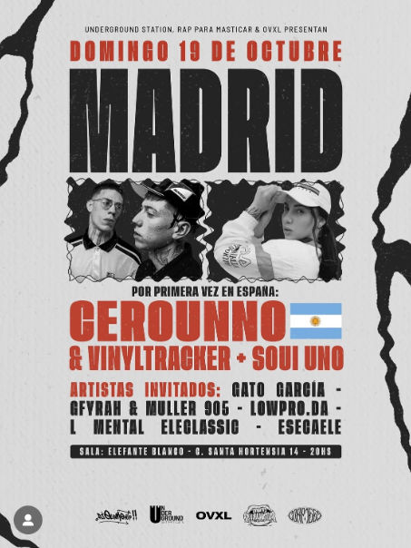 Octubre-19 / Sala Elefante Blanco / Cerounno + Vinyl Tracker