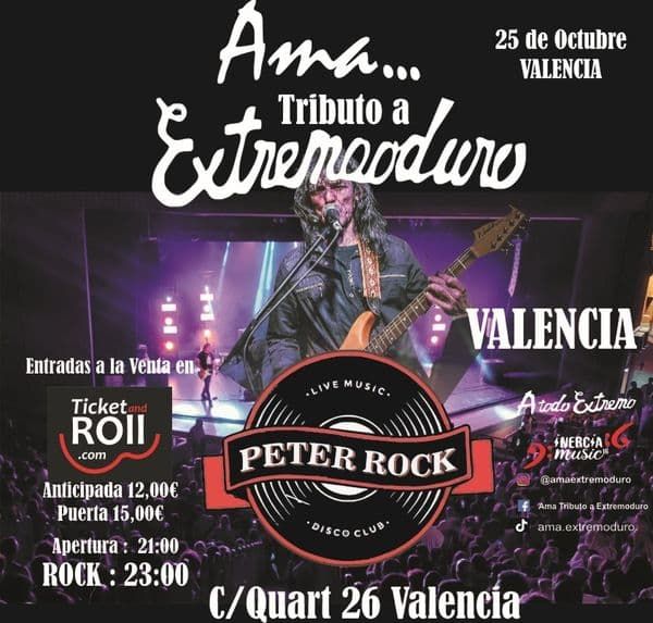 Octubre-25 / Peter Rock Club / Ama (Tributo Extremoduro)