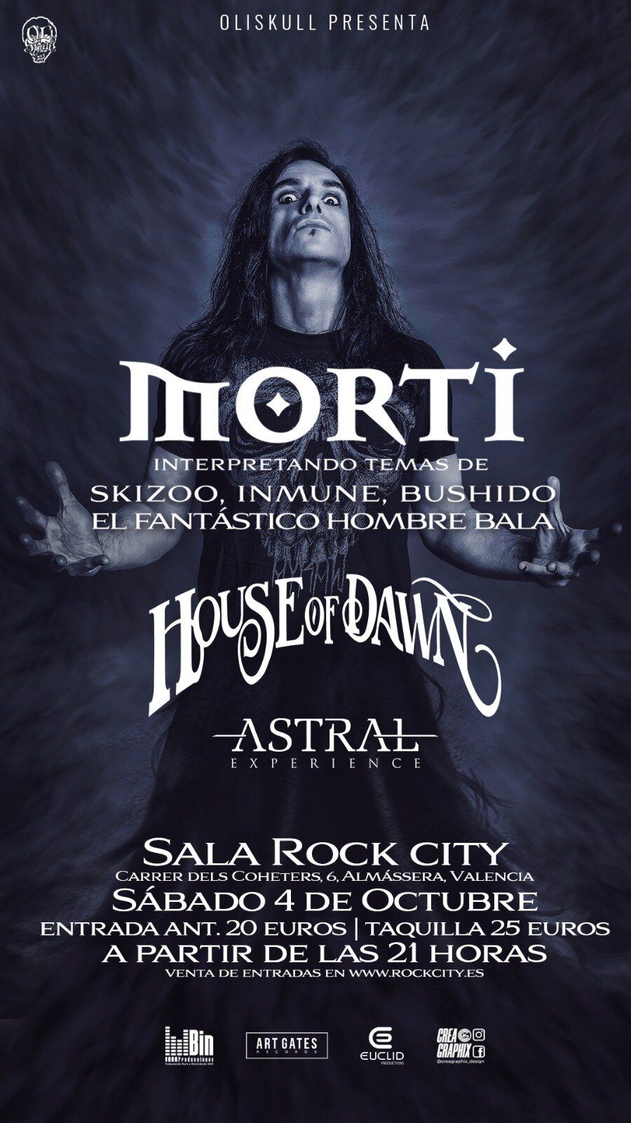 Octubre-4 / Rock City / Morti + House of Dawn + Astral Experience