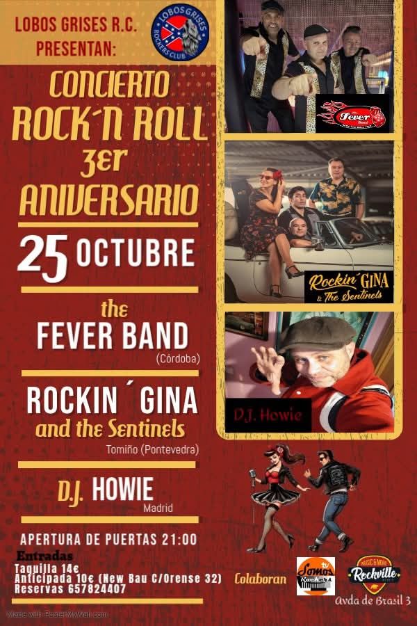 Octubre-25 / Rockville / The Fever Band, Rockin’ Gina & the sentinels, DJ Howie