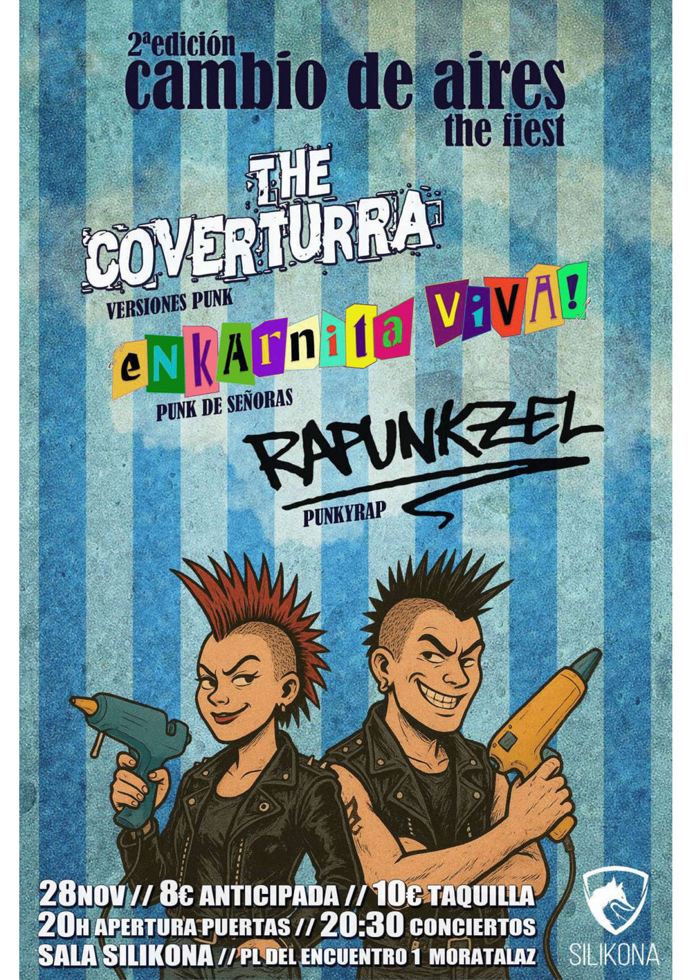 Noviembre-28 / Sala Silikona / Cambio de Aires Fest 2: Enkarnita Viva + Rapunkzel + The Coverturra / Madrid 2025