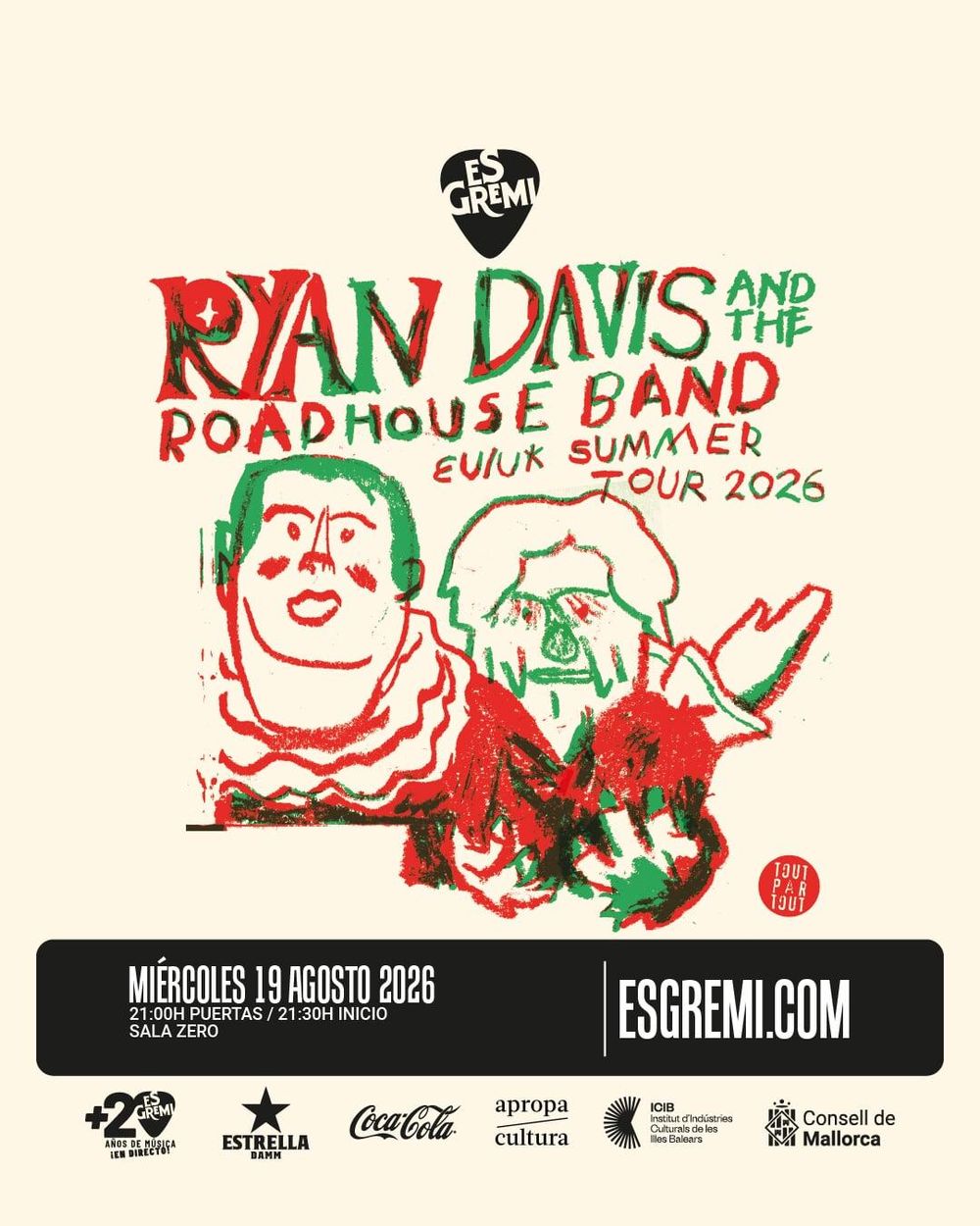 Concierto de Ryan Davis and the Roadhouse Band en Es Gremi (Palma de Mallorca) · 19 de agosto, 2026