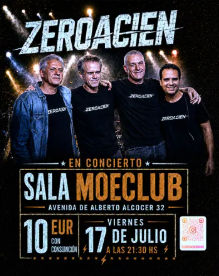 Concierto de Zeroacien en Moe Club (Madrid) · 17 de julio, 2026