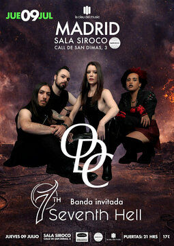 Concierto de ODC + Seventh Hell en Sala Siroco (Madrid) · 9 de julio, 2026