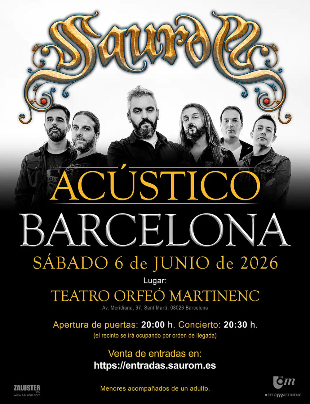 Concierto de Saurom en Foment Martinenc (Barcelona) · 6 de junio, 2026