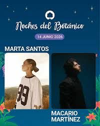 Concierto de Marta Santos + Macario Martínez en Jardines del Botánico (Madrid) · 14 de junio, 2026