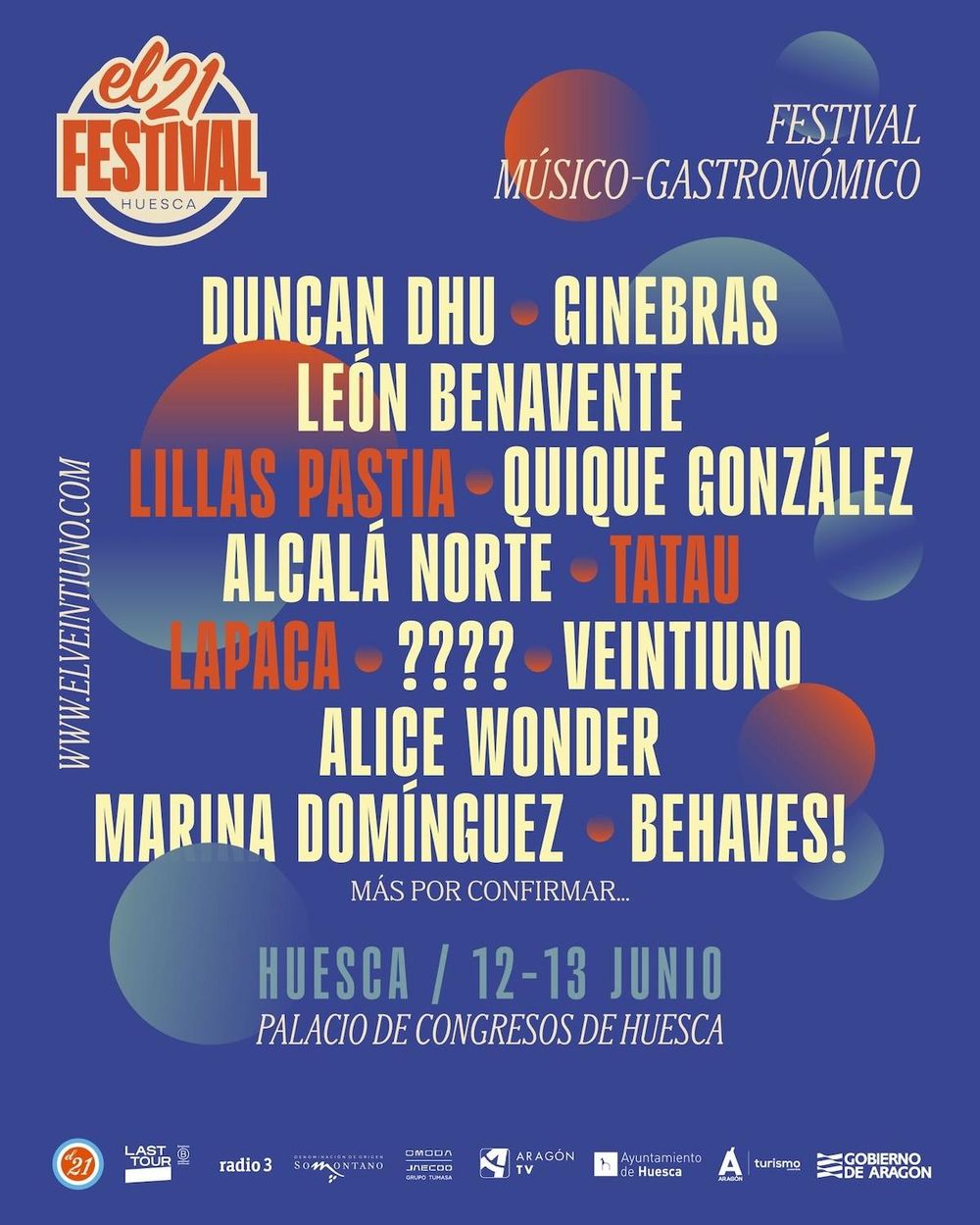 El 21 Festival en Palacio de Congresos (Huesca) · 12 de junio, 2026