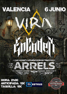 Concierto de Vira + Encoder + Arrels en Peter Rock (Valencia) · 6 de junio, 2026