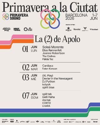 Concierto de Cardiacs + Faten Kanaan en Sala Apolo (Barcelona) · 2 de junio, 2026