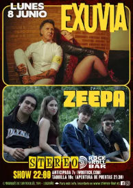 Concierto de Exuvia + Zeepa en Stereo Rockandroll Bar (Logroño) · 8 de junio, 2026