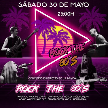Concierto de Rock the 80s en Black Note (Valencia) · 30 de mayo, 2026