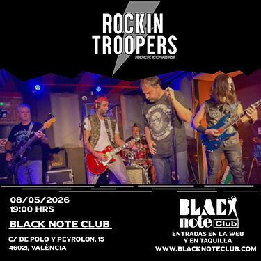 Concierto de Rockin’ Troopers en Black Note (Valencia) · 8 de mayo, 2026