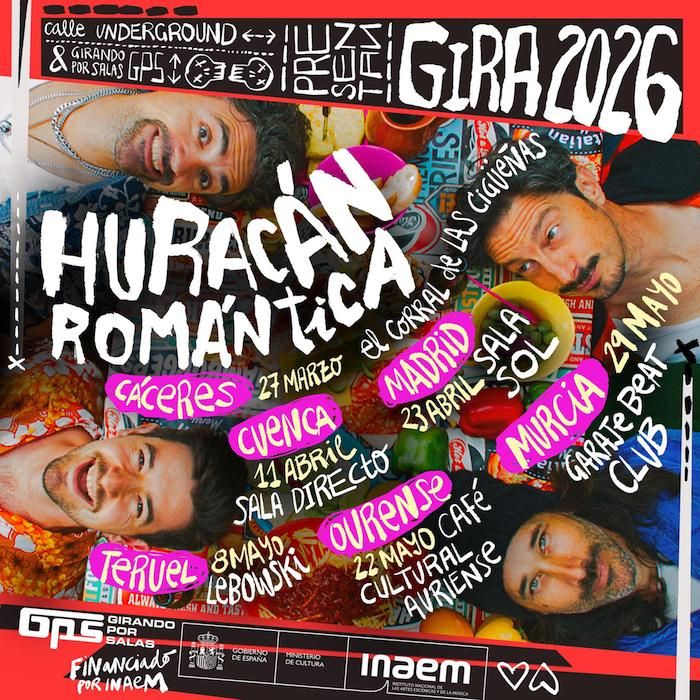 Concierto de Huracán Romántica en Café Auriense (Ourense) · 22 de mayo, 2026