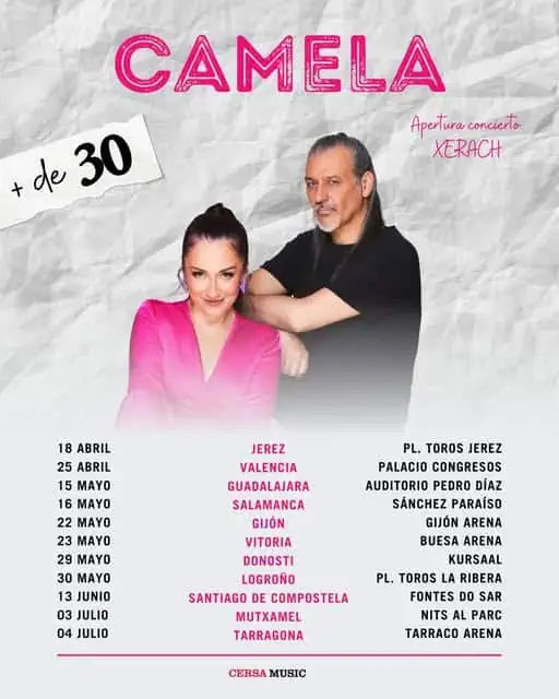Concierto de Camela en Plaza Toros La Ribera (Logroño) · 30 de mayo, 2026
