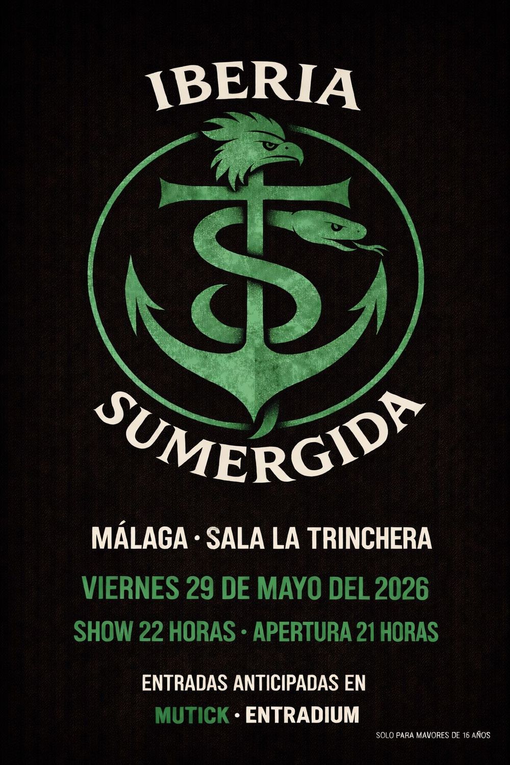Iberia Sumergida ‘Tributo Héroes del Silencio’ en Sala Trinchera (Málaga) · 29 de mayo, 2026