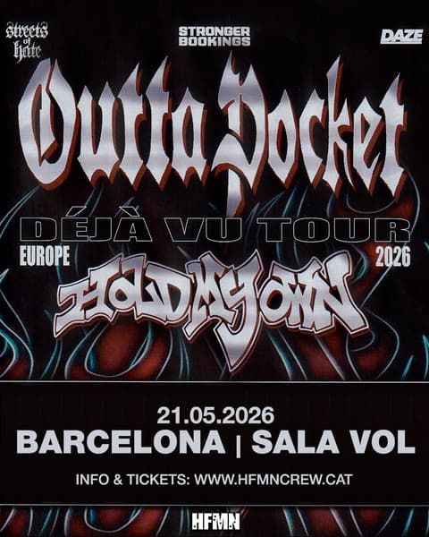 Concierto de Outta Pocket + Hold My Own en Sala Vol (Barcelona) · 21 de mayo, 2026