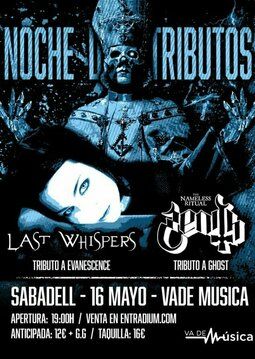 Tributo Ghost + Evanscence en Vade Música (Sabadell) · 16 de mayo, 2026