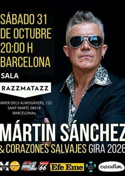 Concierto de Mártin Sánchez en Razzmatazz (Barcelona) · 31 de octubre, 2026