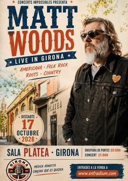 Concierto de Matt Woods en Sala Platea (Girona) · 17 de octubre, 2026