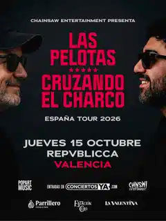 Concierto de Las Pelotas + Cruzando el Charco en Sala Repvblicca (Mislata) · 15 de octubre, 2026