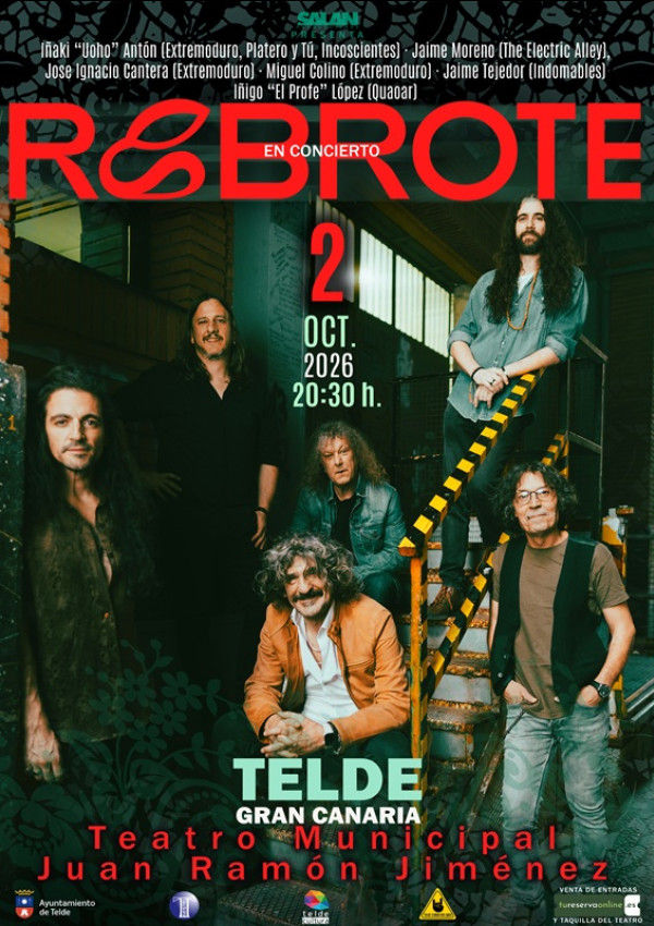 Concierto de Rebrote en Teatro Juan Ramón Jiménez (Telde) · 2 de octubre, 2026