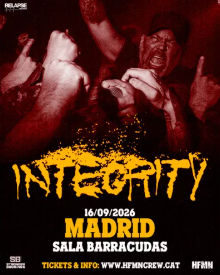 Concierto de Integrity en Barracudas Rock Bar (Madrid) · 16 de septiembre, 2026