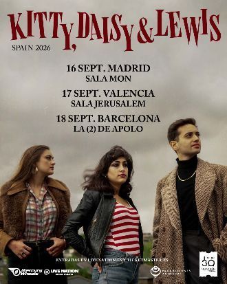 Concierto de Kitty, Daisy & Lewis en Sala Jerusalem (Valencia) · 17 de septiembre, 2026