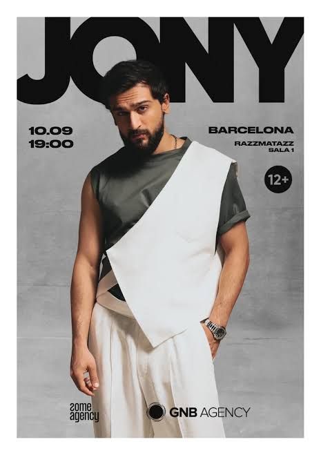 Concierto de Jony en Razzmatazz (Barcelona) · 10 de septiembre, 2026