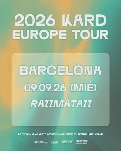 Concierto de Kard en Razzmatazz (Barcelona) · 9 de septiembre, 2026