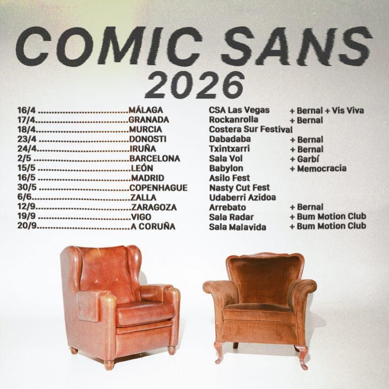 Concierto de Comic Sans + Bum Motion Club en Malavida (A Coruña) · 18 de septiembre, 2026