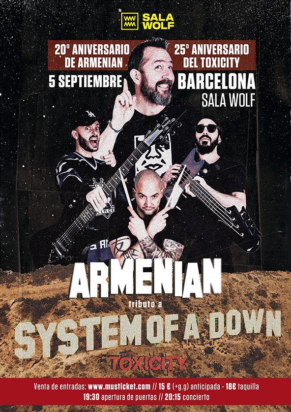 Armenian ‘Tributo System of a Down’ en Sala Wolf (Barcelona) · 5 de septiembre, 2026