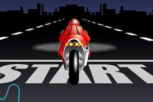 Moto de course sous la lune