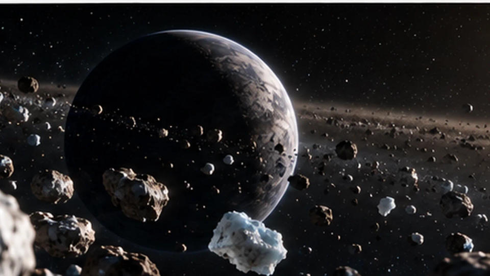 Illustrative photorealistic distant unbound planet near a sunlit outer solar system setting