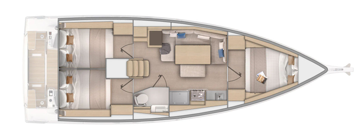 New 2024 Beneteau Monohull 37ft "Citadelle" - Naos Yachts, Inc, Marina del Rey CA oc37.1 layout 3c1t b
