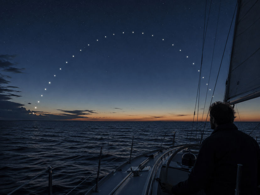 Star path sequence used to maintain heading during offshore travel. Star path sequence used to maintain heading during offshore travel.