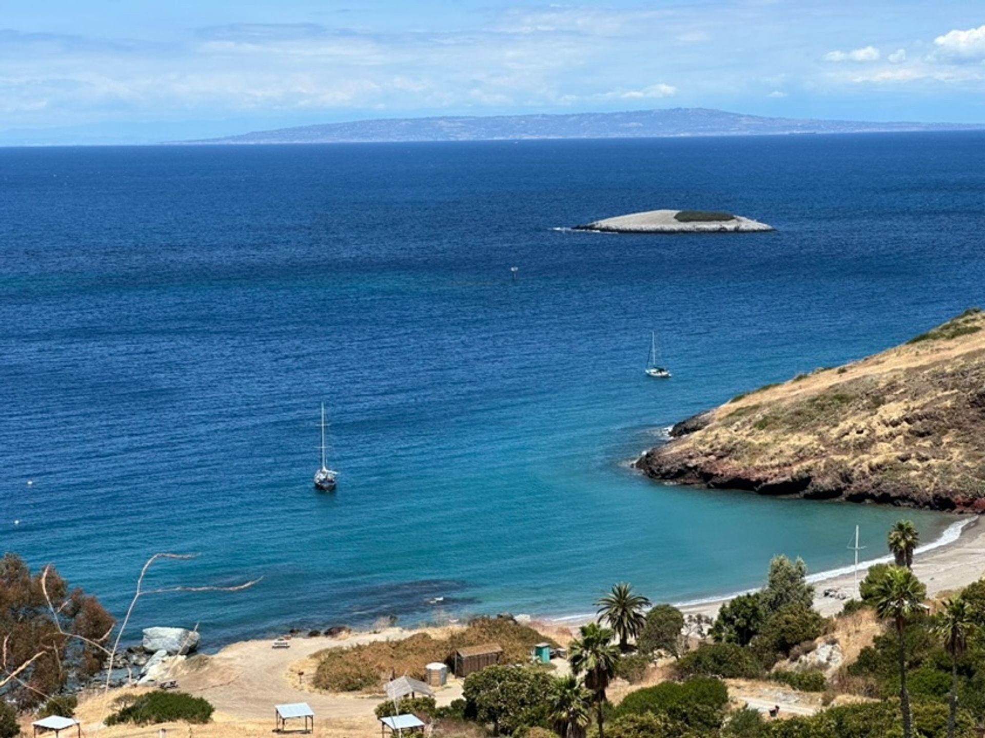 Panoramic view across the Two Harbors cove