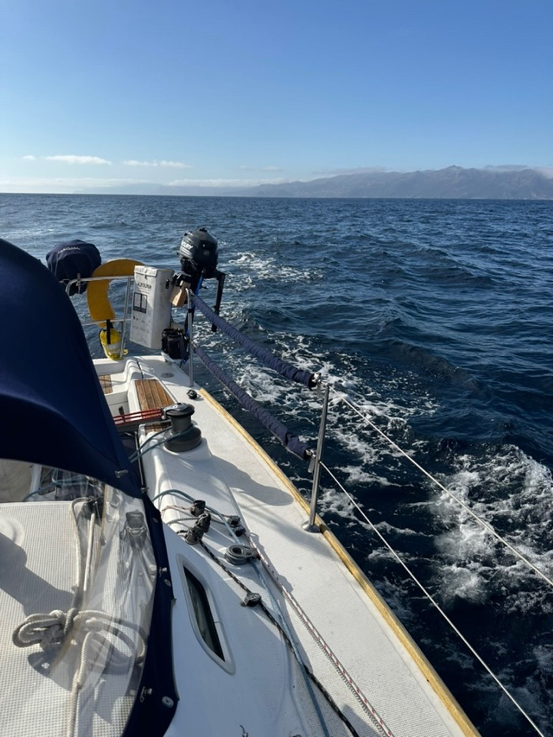 Melanie relaxing under sail