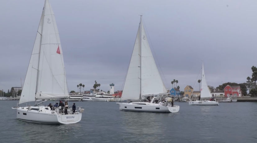 Sailing instruction in Marina del Rey harbor Sailing instruction in Marina del Rey harbor