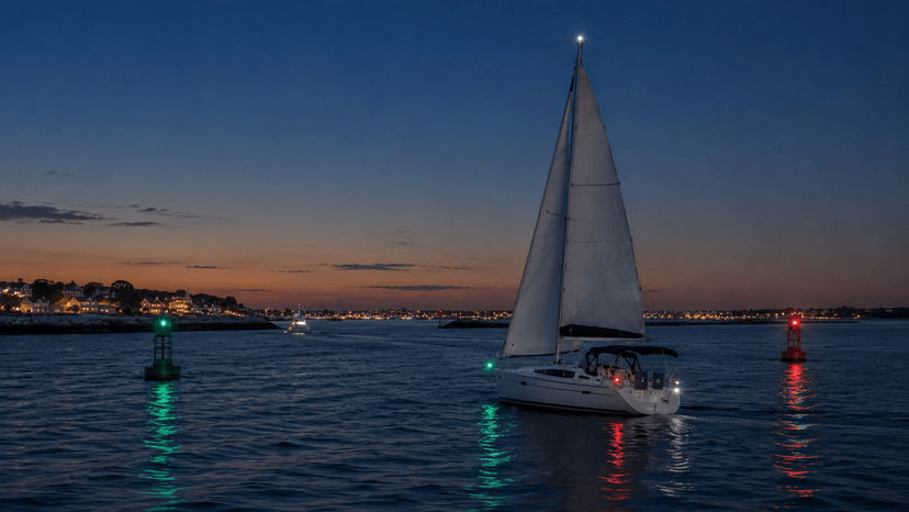 Navigation lights reference for sailboats and power-driven vessels.