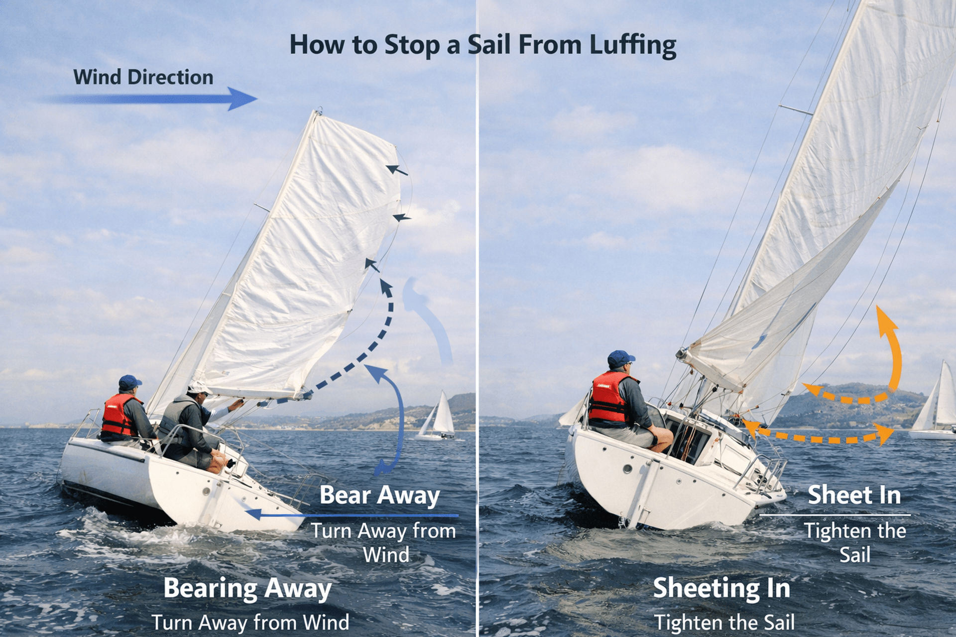 How to stop luffing in sailing