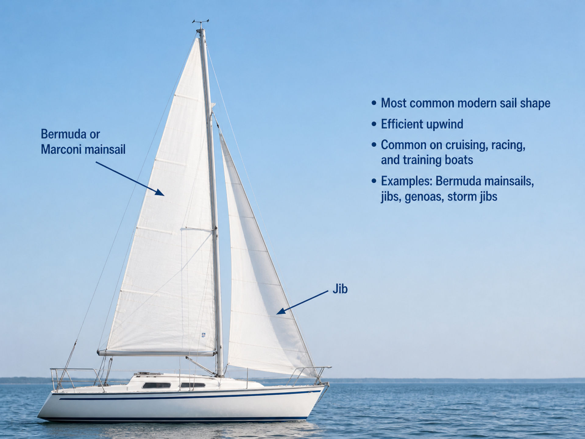 Bermuda or Marconi sail shape