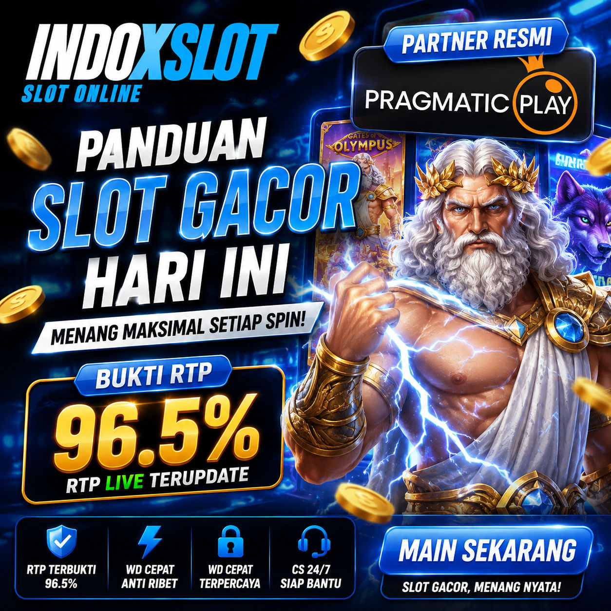 Banner INDOXSLOT Partner Resmi Pragmatic RTP 96.5%