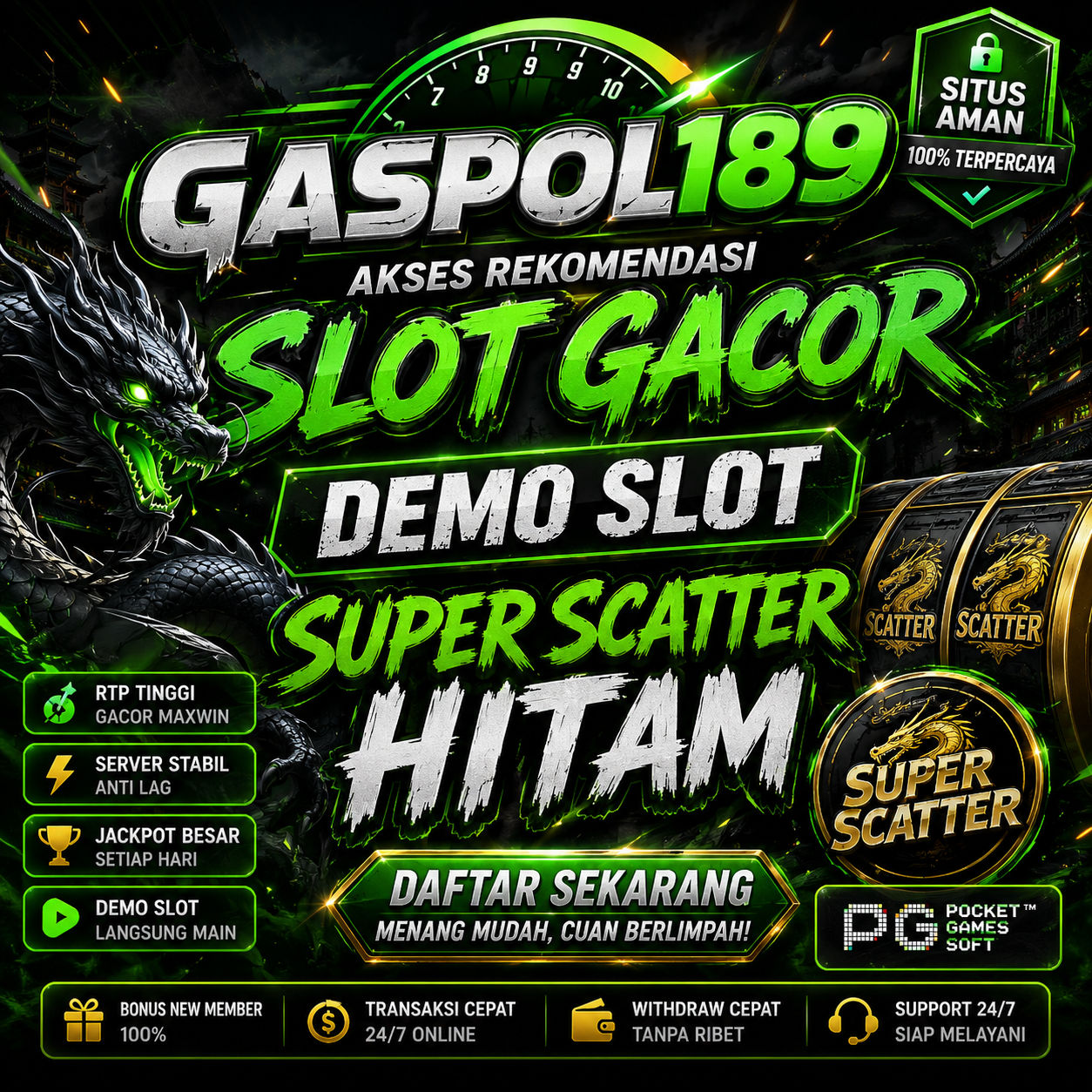GASPOL189 - Rekomendasi Slot Gacor PG Soft Super Scatter Hitam RTP 96.8%