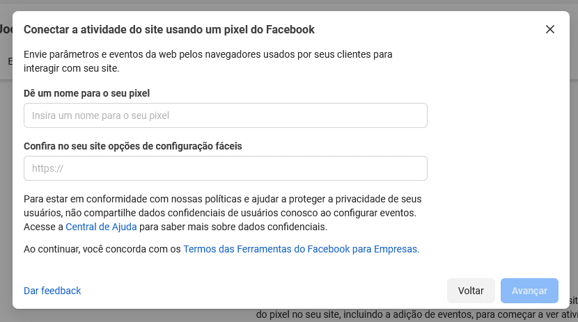 Como posso conectar com o Facebook e quais informações serão