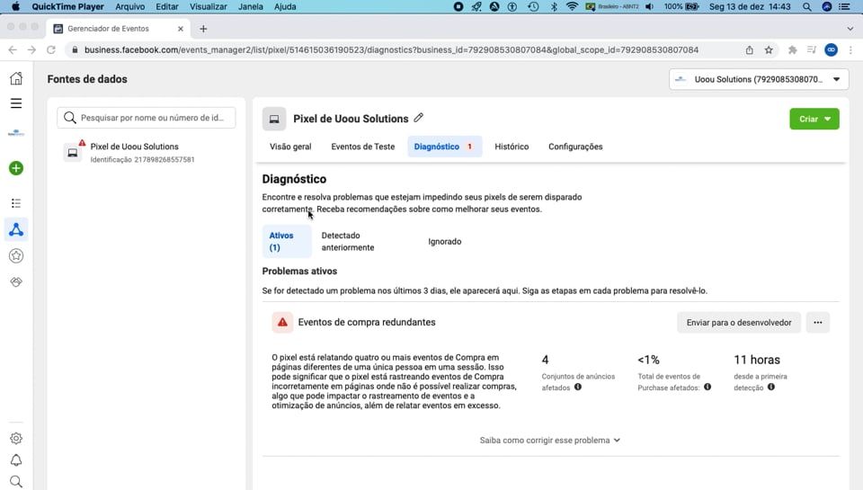 Imagem do vídeo Pixel do Facebook - Alerta de Eventos de Compra Redundantes.mov